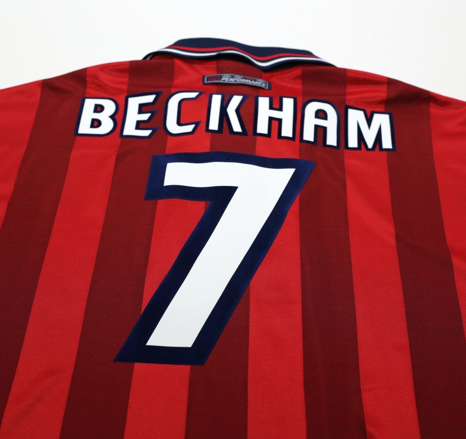 1997/99 BECKHAM #7 England Vintage Umbro Away Football Shirt (M) WC 1998