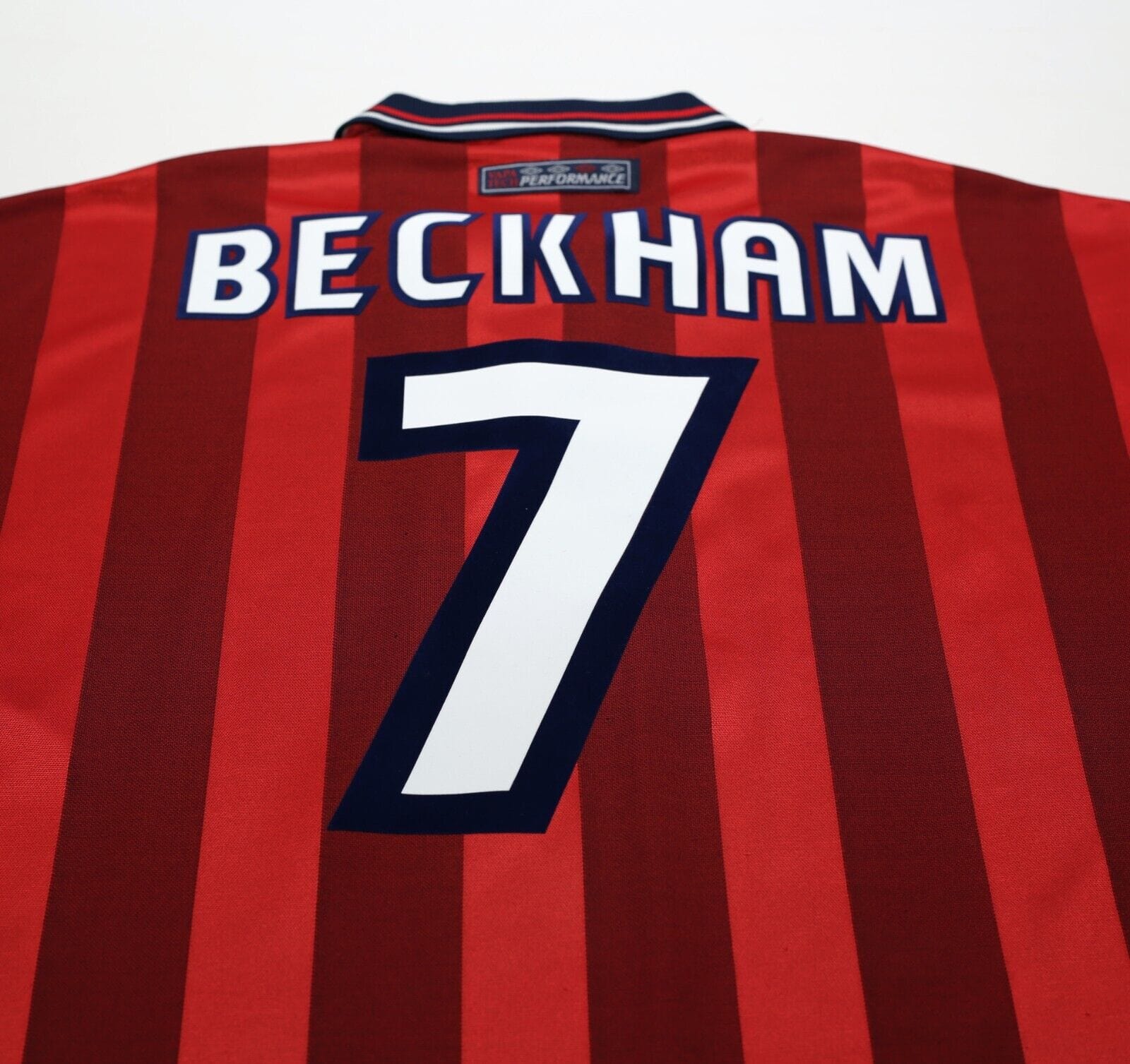 1997/99 BECKHAM #7 England Vintage Umbro Away Football Shirt (M) World Cup 98