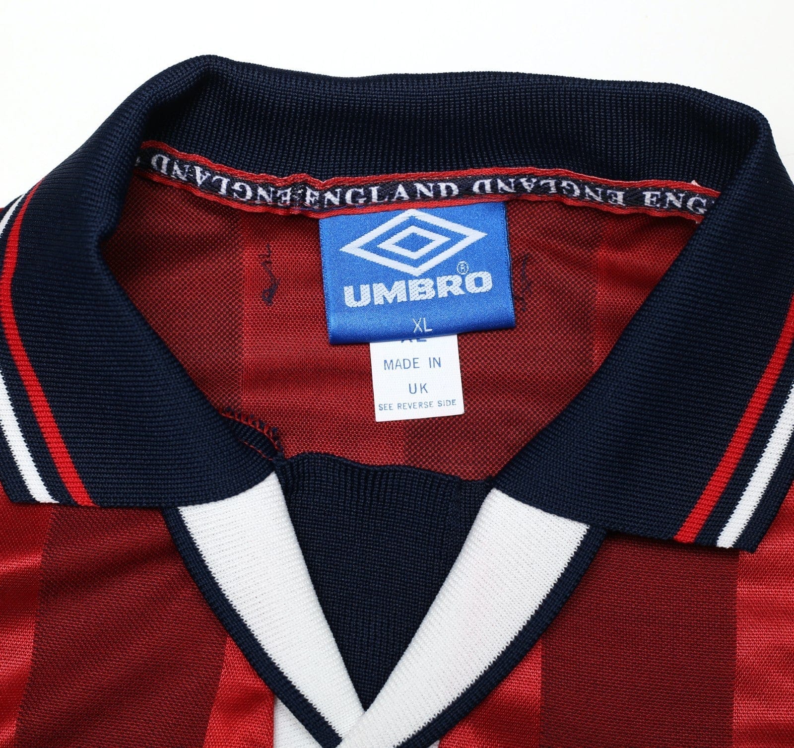 1997/99 BECKHAM #7 England Vintage Umbro Away Football Shirt (XL) WC 1998