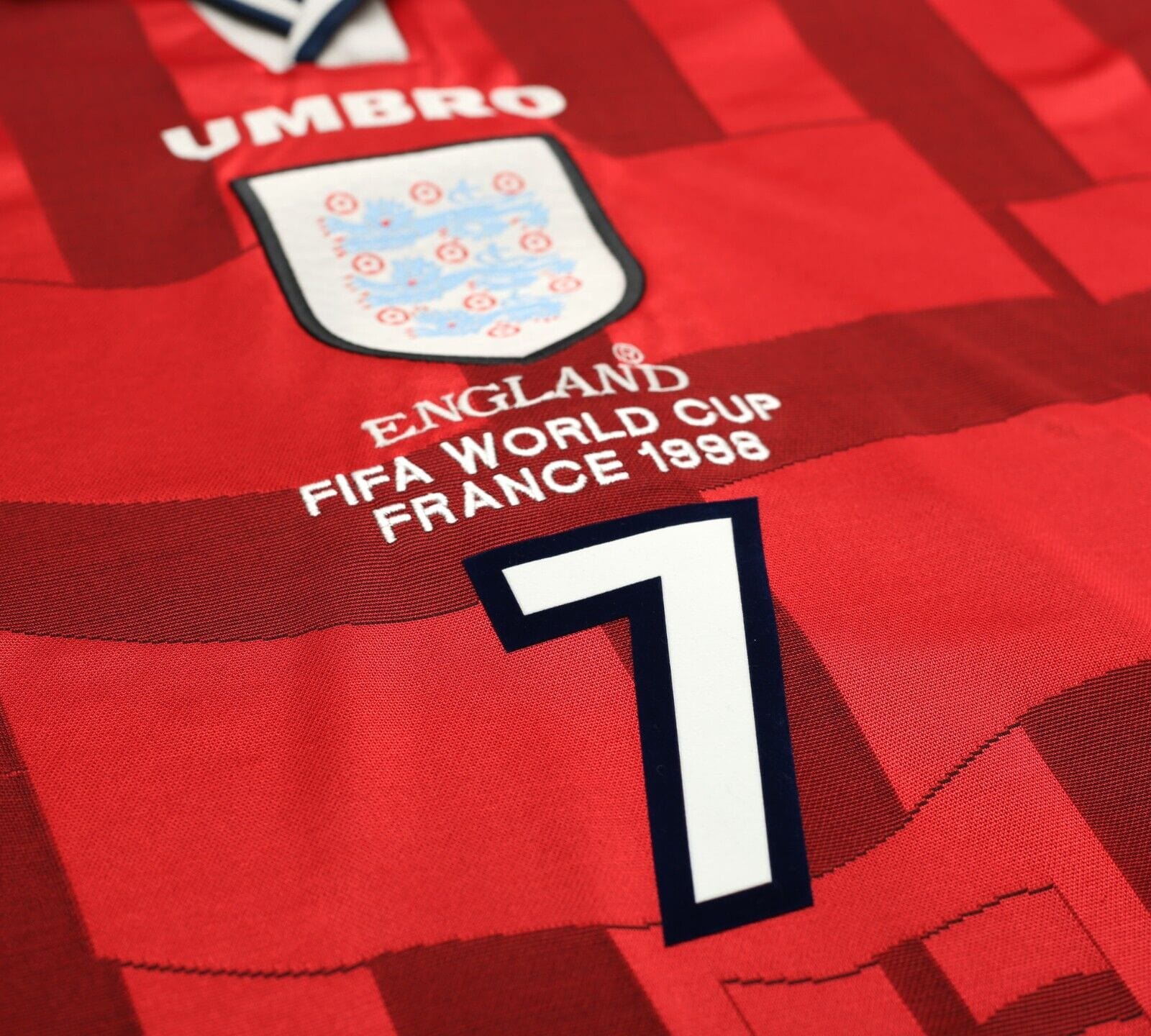 1997/99 BECKHAM #7 England Vintage Umbro Away Football Shirt (XL) World Cup 98