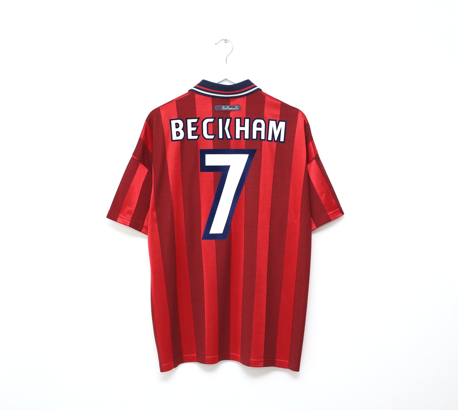 1997/99 BECKHAM #7 England Vintage Umbro Away Football Shirt (XL) World Cup 98