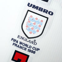 1997/99 Beckham #7 England Vintage Umbro Home Football Shirt (L/XL) WC 1998