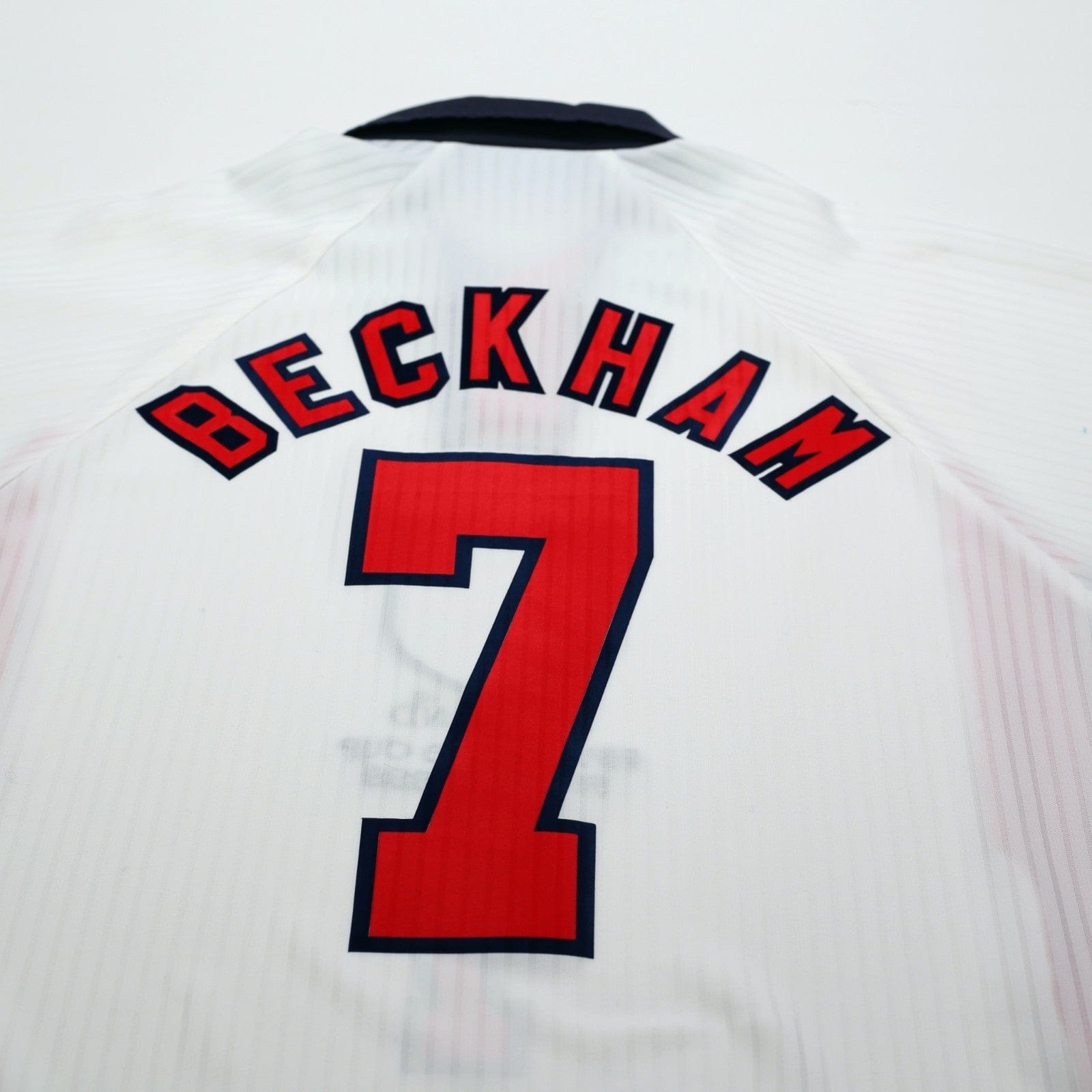 1997/99 Beckham #7 England Vintage Umbro Home Football Shirt (L/XL) WC 1998