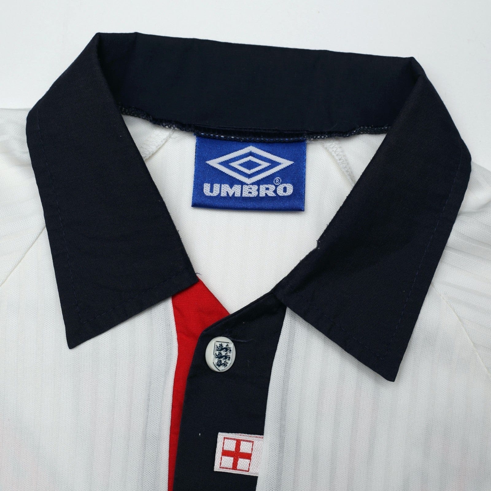 1997/99 Beckham #7 England Vintage Umbro Home Football Shirt (L/XL) WC 1998