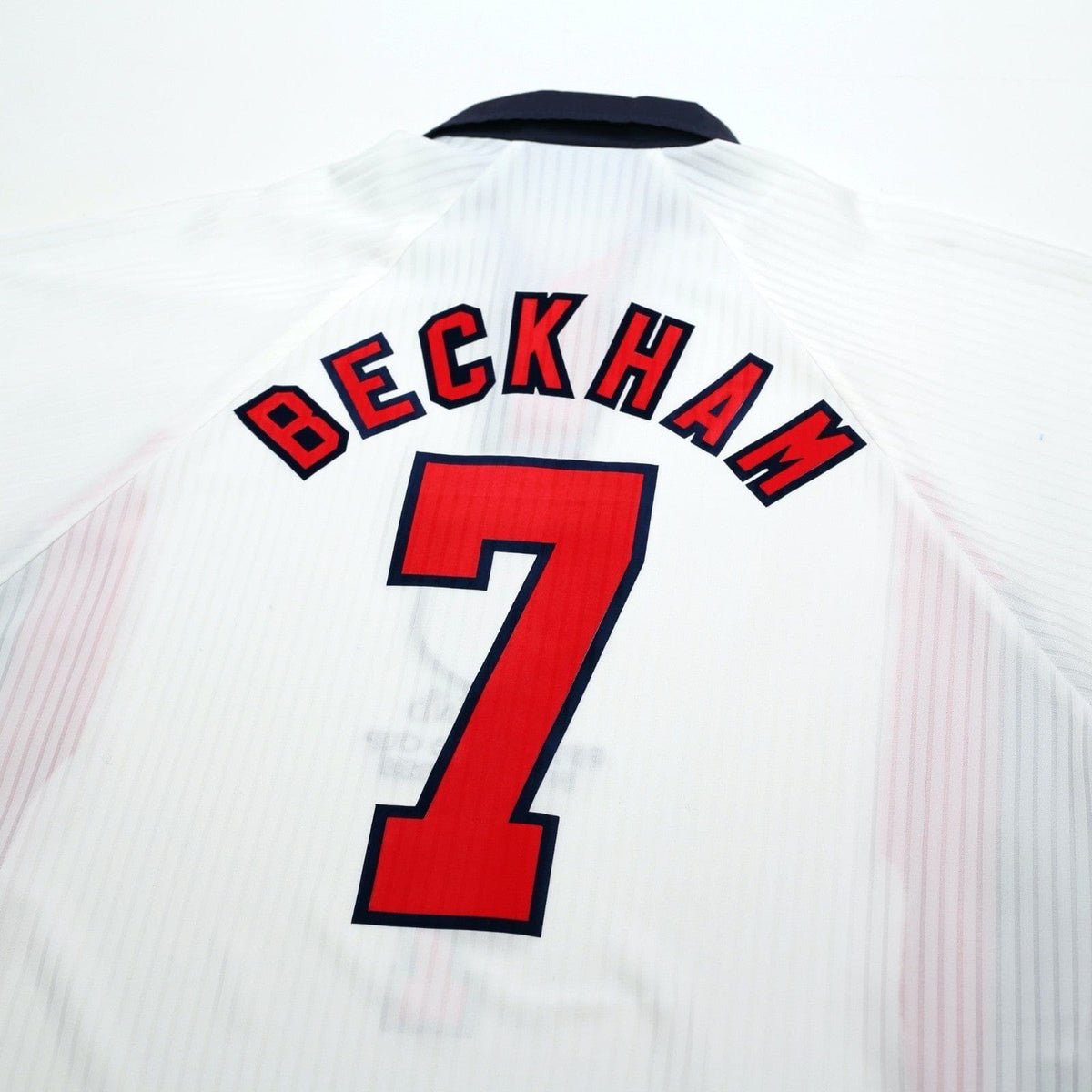 1997/99 Beckham #7 England Vintage Umbro Home Football Shirt (L/XL) WC 1998