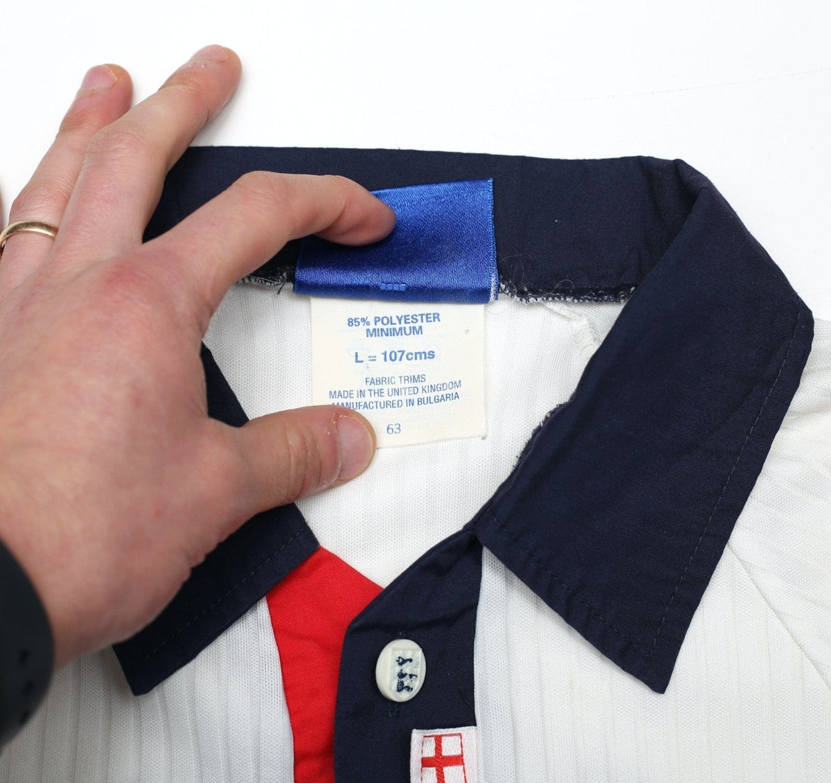 1997/99 BECKHAM #7 England Vintage Umbro Home Football Shirt (M/L) WC 1998