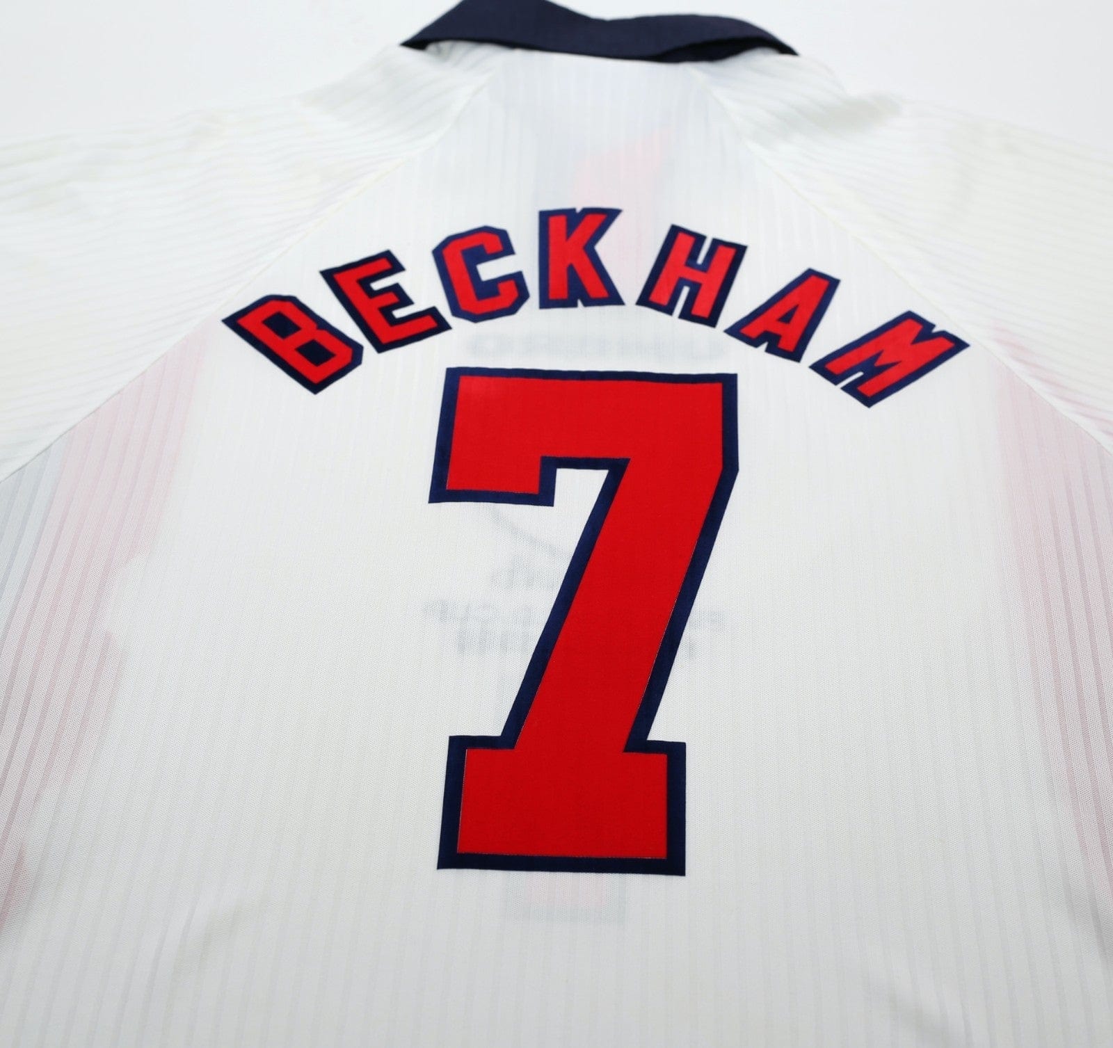 1997/99 BECKHAM #7 England Vintage Umbro Home Football Shirt (M/L) WC 1998