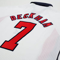 1997/99 Beckham #7 England Vintage Umbro Home Football Shirt (M/L) WC 1998