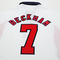 1997/99 Beckham #7 England Vintage Umbro Home Football Shirt (M/L) WC 1998