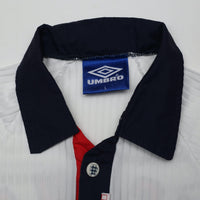 1997/99 Beckham #7 England Vintage Umbro Home Football Shirt (M/L) WC 1998