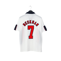 1997/99 Beckham #7 England Vintage Umbro Home Football Shirt (M/L) WC 1998