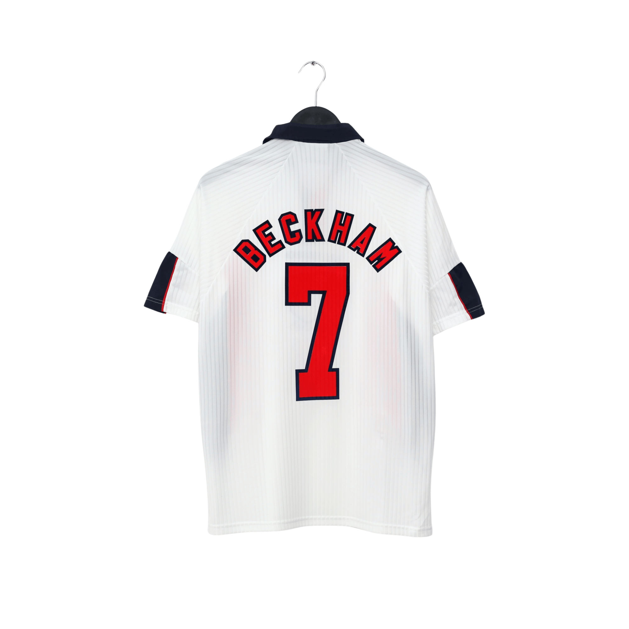 1997/99 Beckham #7 England Vintage Umbro Home Football Shirt (M/L) WC 1998