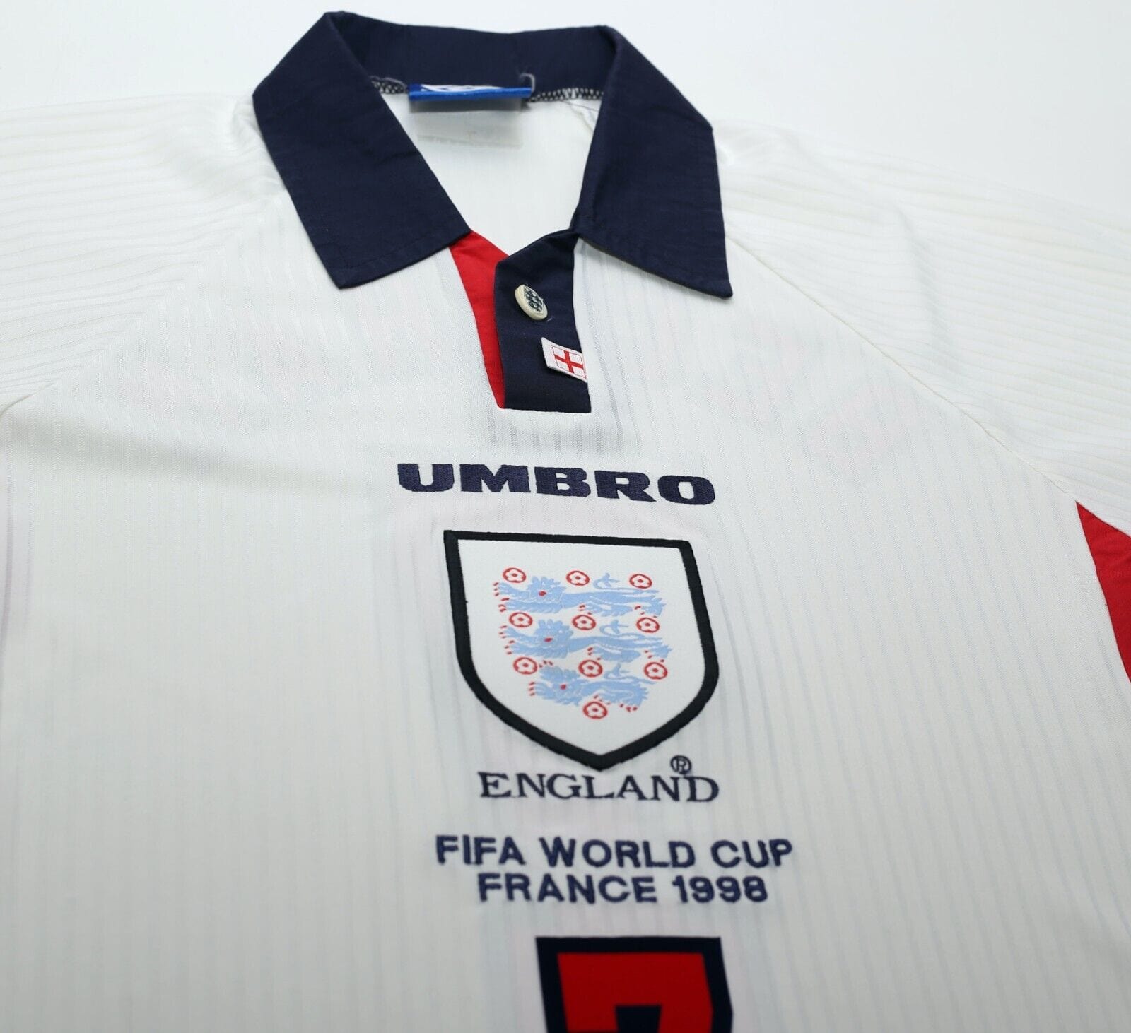 1997/99 BECKHAM #7 England Vintage Umbro Home Football Shirt (XL) World Cup 1998