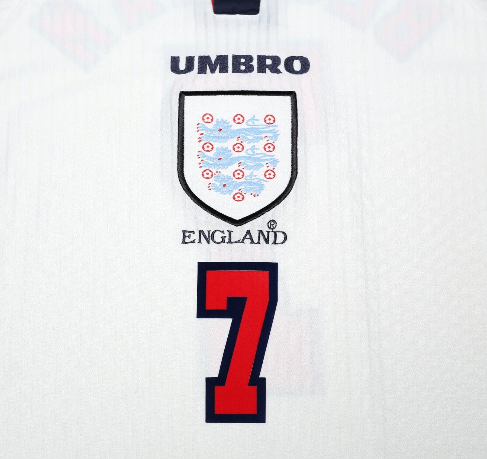 1997/99 BECKHAM #7 England Vintage Umbro Home Football Shirt (XXL) World Cup 98