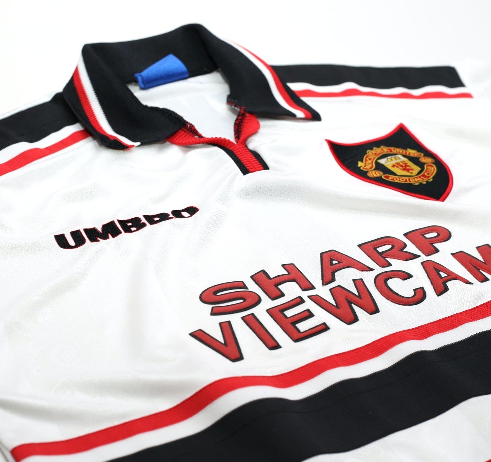 1997/99 BECKHAM #7 Manchester United Vintage Umbro Away Football Shirt (L)