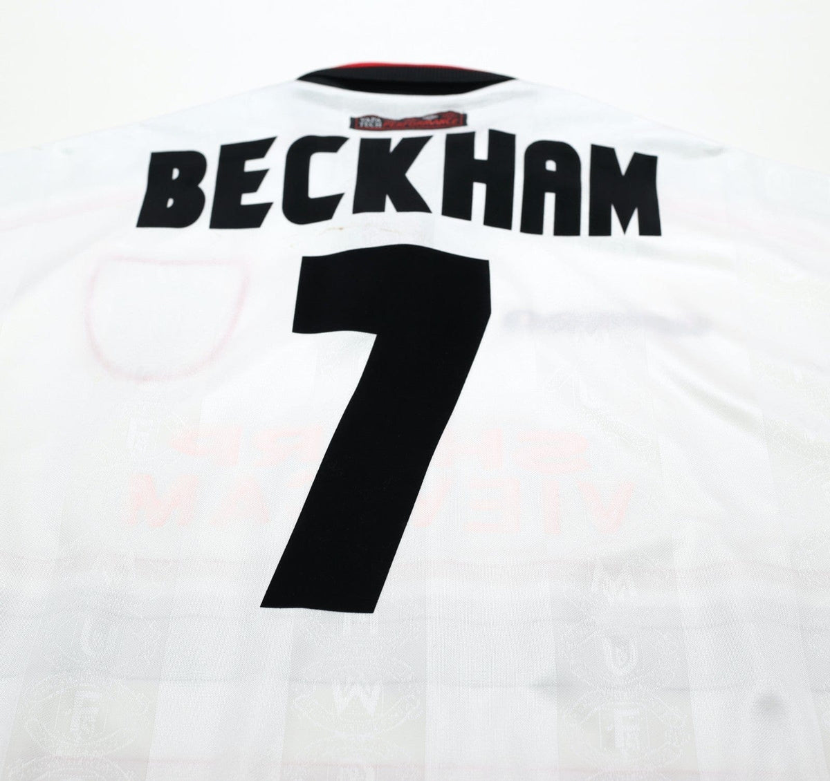 1997/99 BECKHAM #7 Manchester United Vintage Umbro Away Football Shirt (L)