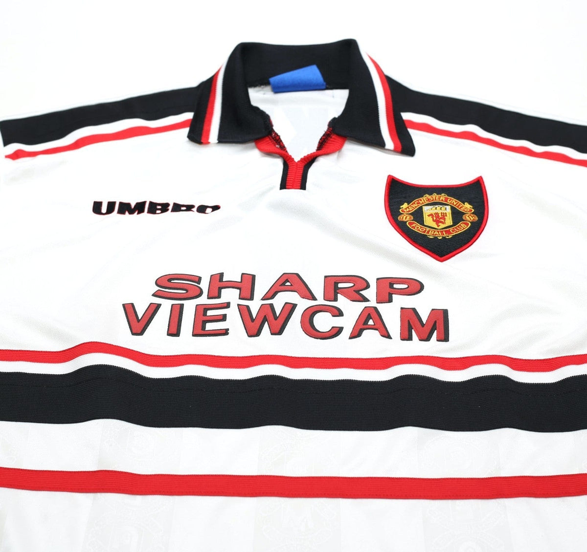 1997/99 BECKHAM #7 Manchester United Vintage Umbro Away Football Shirt (L)