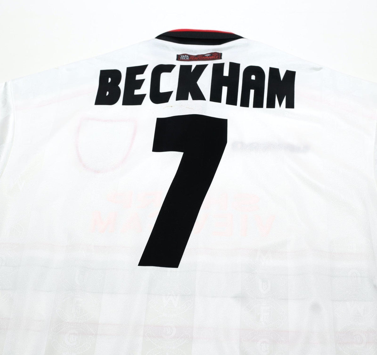 1997/99 BECKHAM #7 Manchester United Vintage Umbro Away Football Shirt (L)