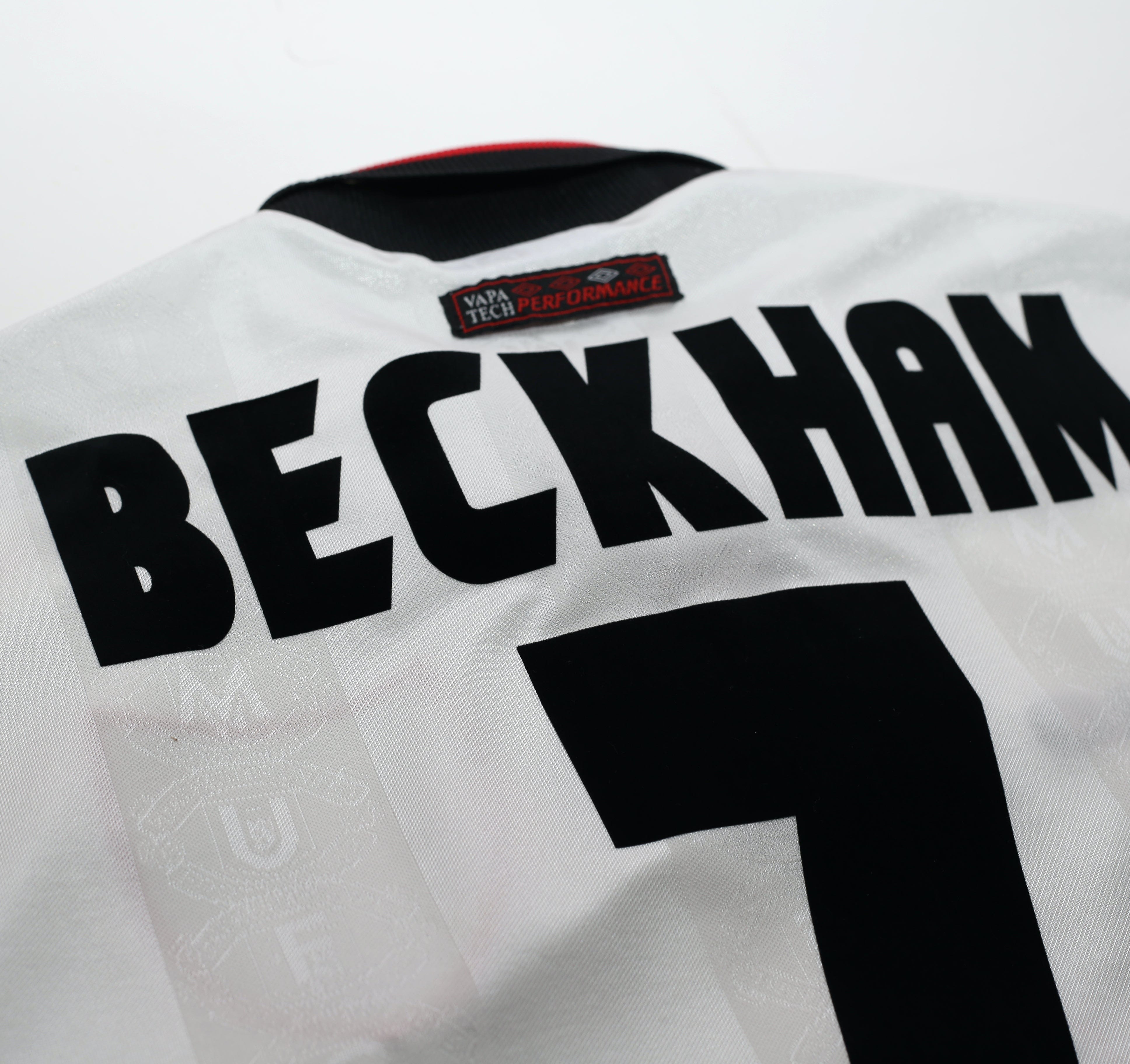 1997/99 BECKHAM #7 Manchester United Vintage Umbro Away Football Shirt