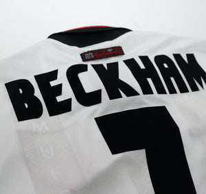 1997/99 BECKHAM #7 Manchester United Vintage Umbro Away Football Shirt (L)