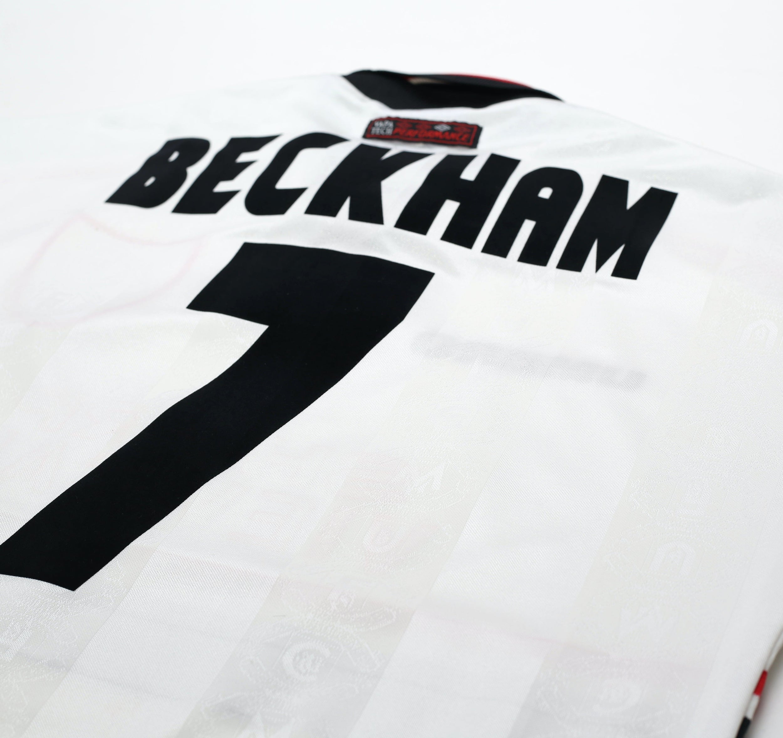 1997/99 BECKHAM #7 Manchester United Vintage Umbro Away Football Shirt (L)