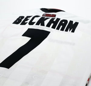 1997/99 BECKHAM #7 Manchester United Vintage Umbro Away Football Shirt (L)