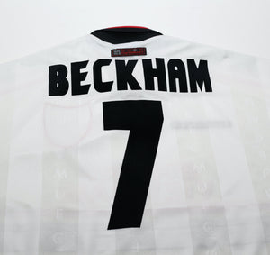 1997/99 BECKHAM #7 Manchester United Vintage Umbro Away Football Shirt (L)