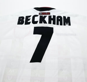 1997/99 BECKHAM #7 Manchester United Vintage Umbro Away Football Shirt (L)