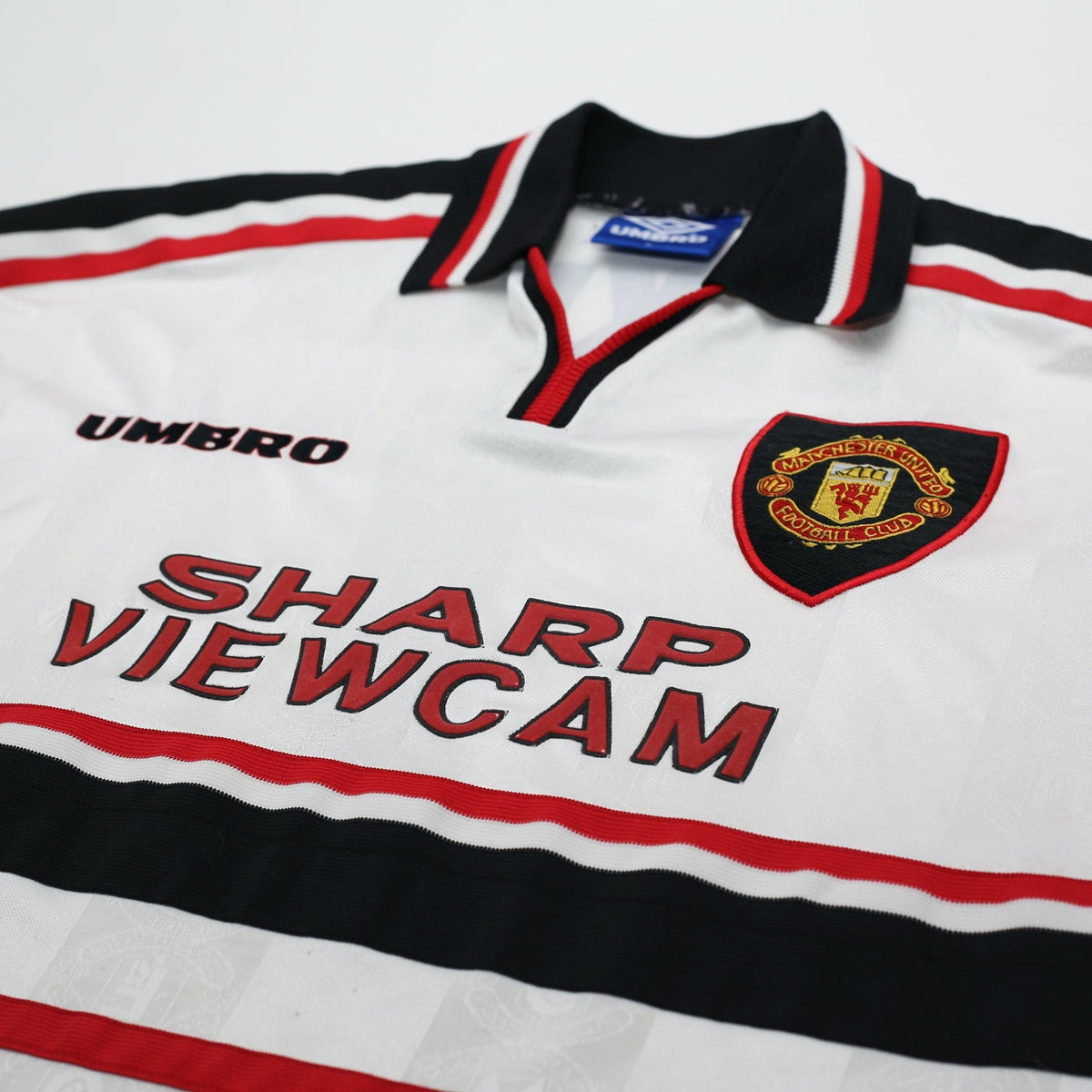1997/99 Beckham #7 Manchester United Vintage Umbro Away Football Shirt (L)