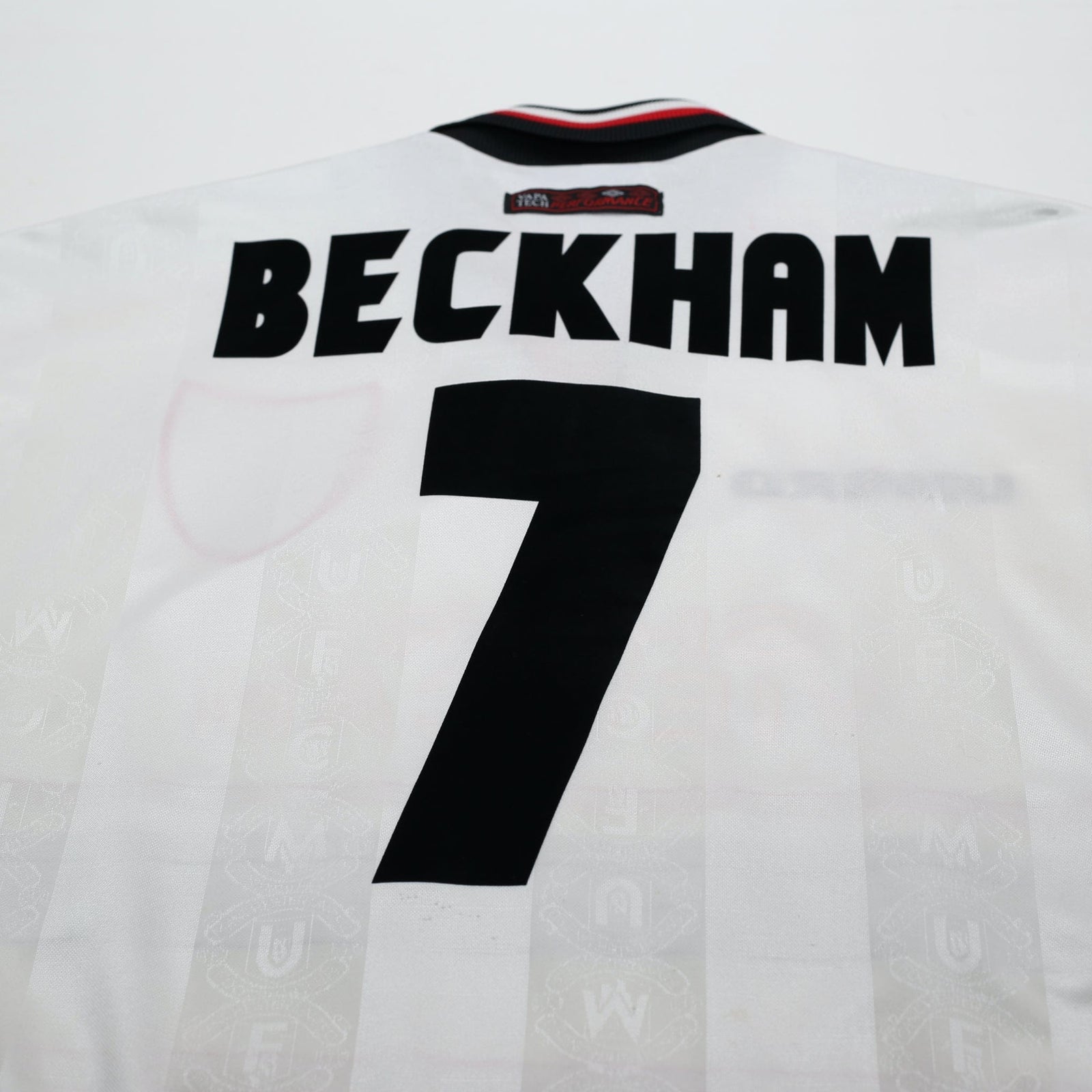 1997/99 Beckham #7 Manchester United Vintage Umbro Away Football Shirt (L)