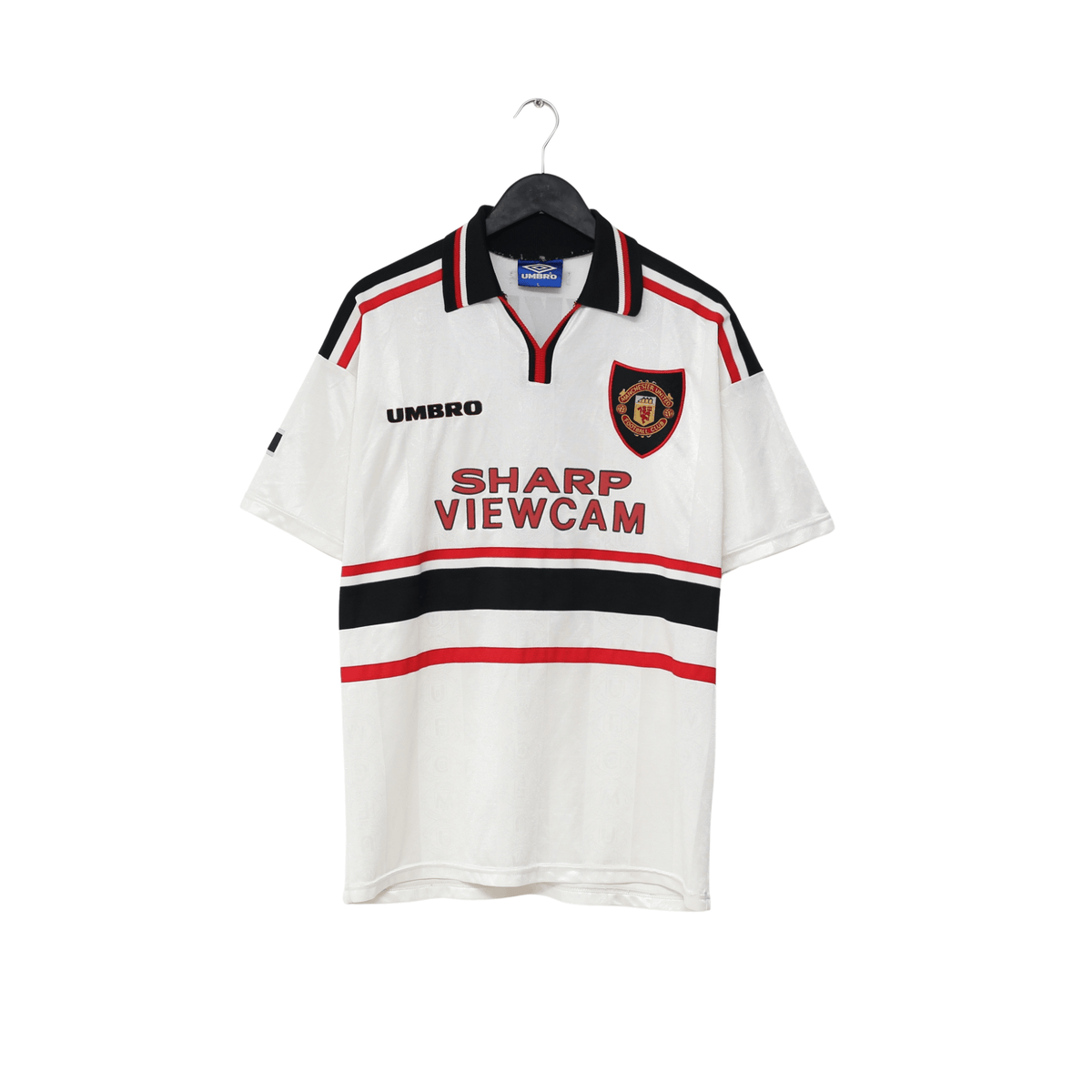 1997/99 Beckham #7 Manchester United Vintage Umbro Away Football Shirt (L)