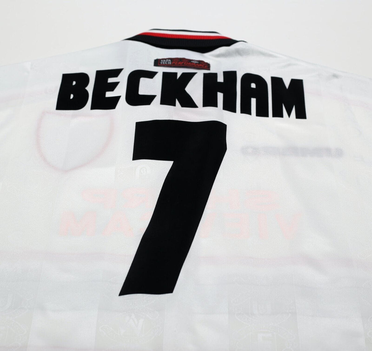 1997/99 BECKHAM #7 Manchester United Vintage Umbro Away Football Shirt (M)