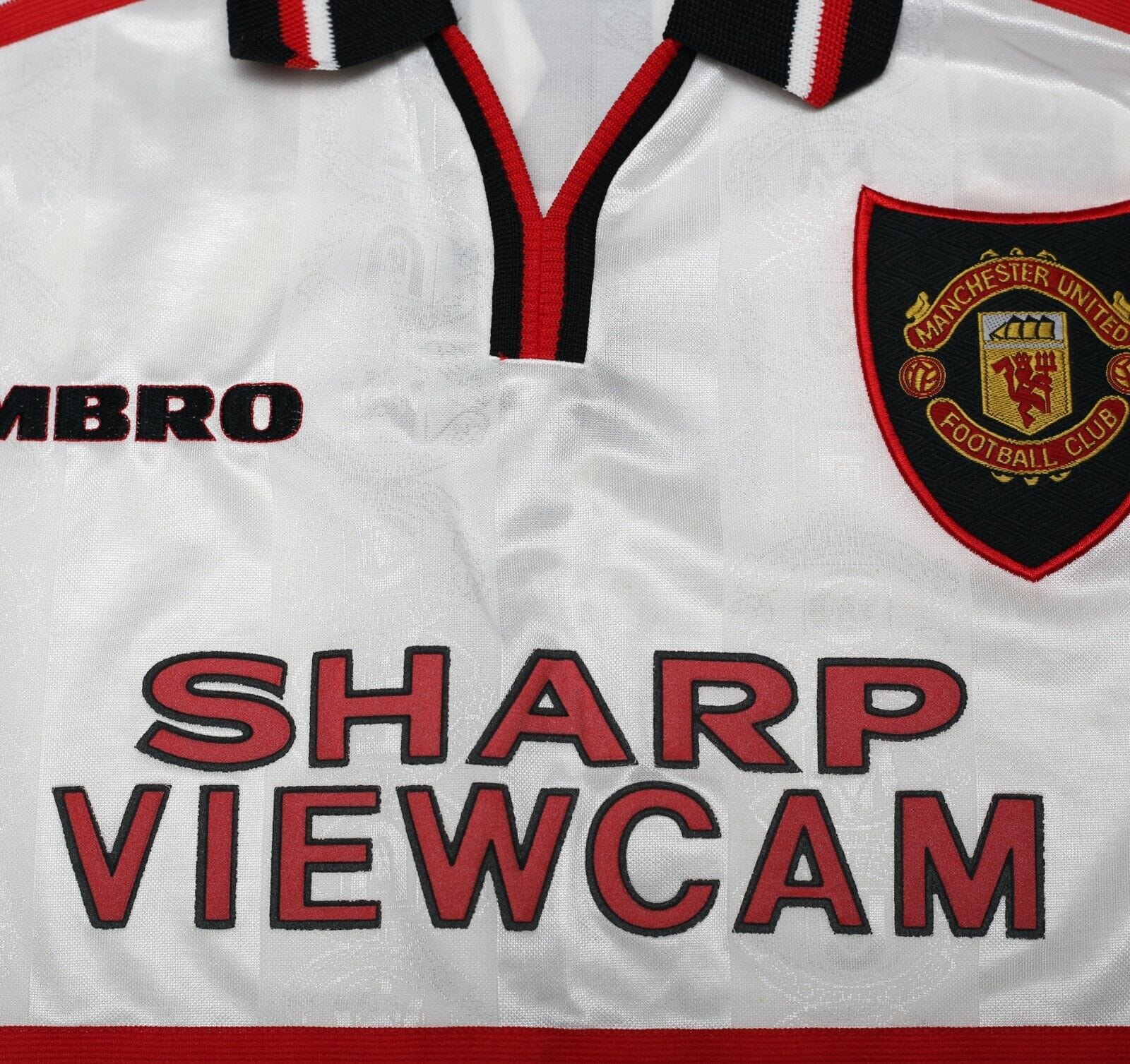 1997/99 BECKHAM #7 Manchester United Vintage Umbro Away Football Shirt (M)