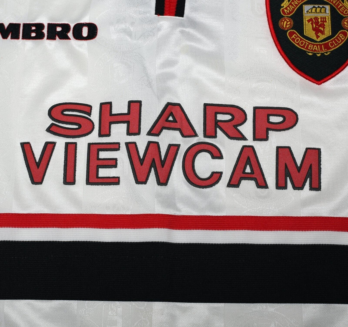 1997/99 BECKHAM #7 Manchester United Vintage Umbro Away Football Shirt (M)