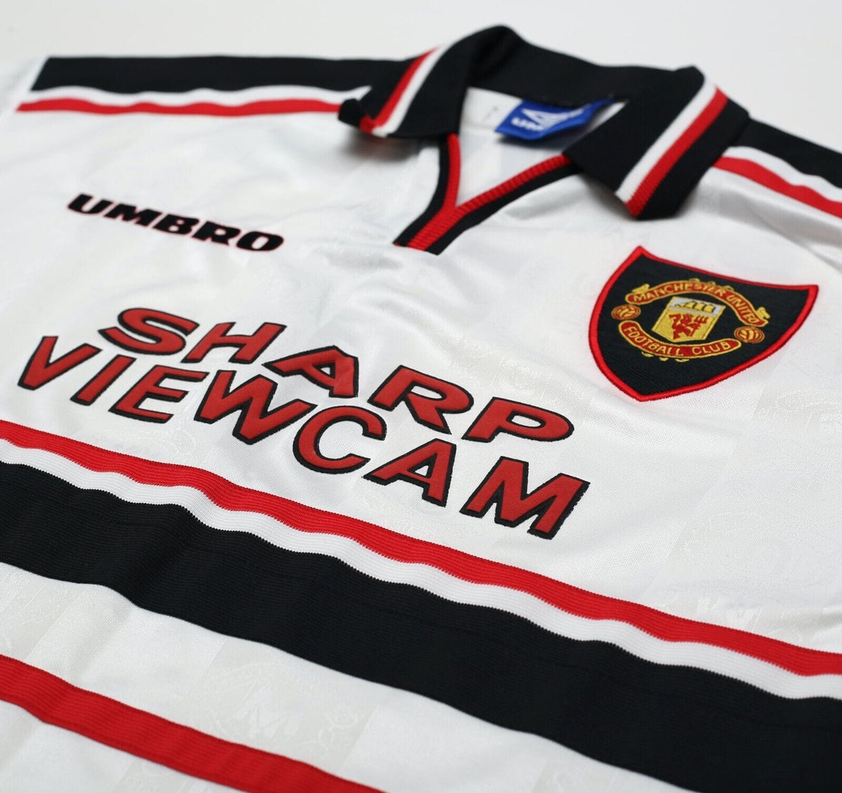 1997/99 BECKHAM #7 Manchester United Vintage Umbro Away Football Shirt (M)