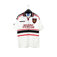 1997/99 BECKHAM #7 Manchester United Vintage Umbro Away Football Shirt (M)