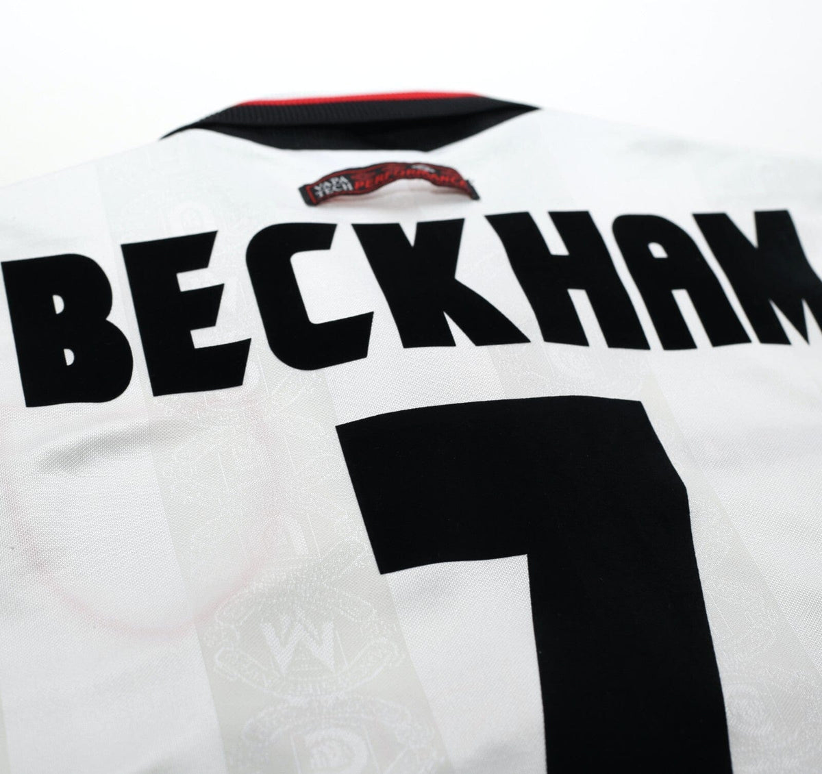1997/99 BECKHAM #7 Manchester United Vintage Umbro Away Football Shirt (M)