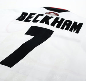 1997/99 BECKHAM #7 Manchester United Vintage Umbro Away Football Shirt (M)