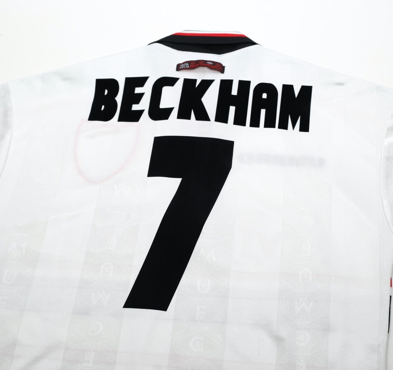 1997/99 BECKHAM #7 Manchester United Vintage Umbro Away Football Shirt (M)