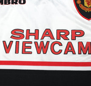 1997/99 BECKHAM #7 Manchester United Vintage Umbro Away Football Shirt (M)