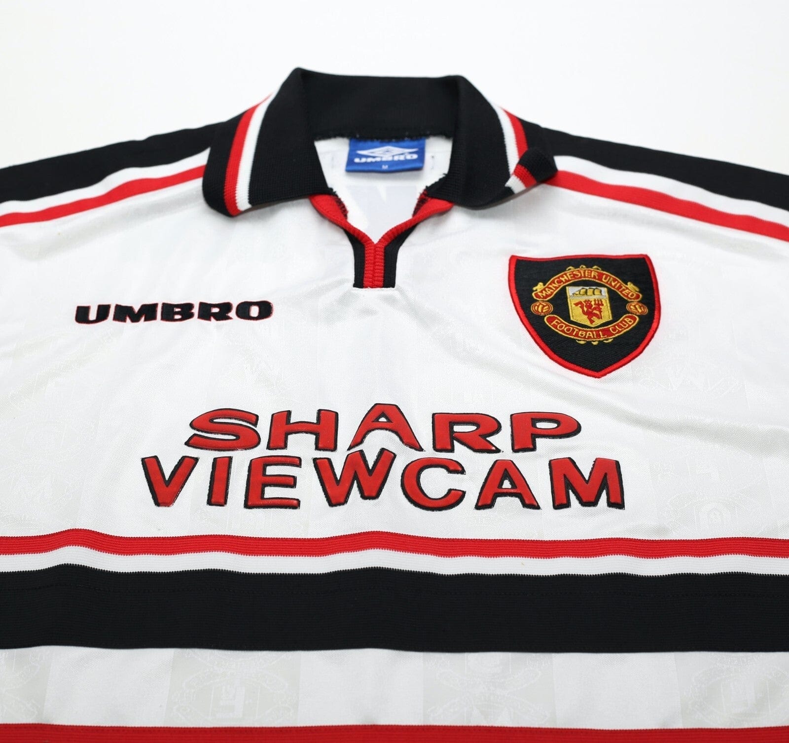 1997/99 BECKHAM #7 Manchester United Vintage Umbro Away Football Shirt (M)