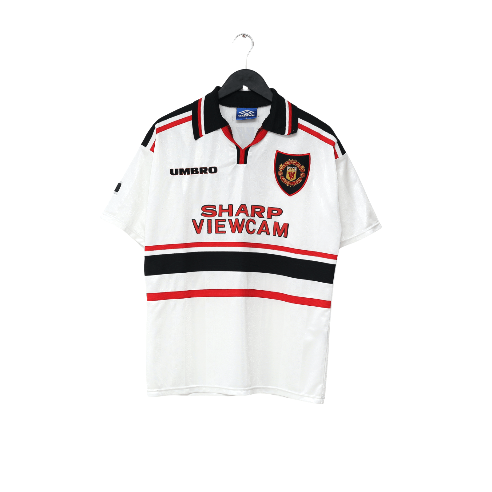 1997/99 BECKHAM #7 Manchester United Vintage Umbro Away Football Shirt (M)