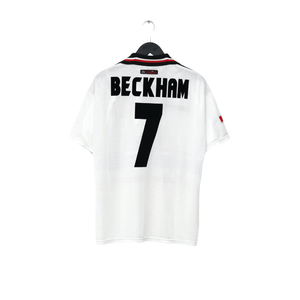 1997/99 BECKHAM #7 Manchester United Vintage Umbro Away Football Shirt (M)