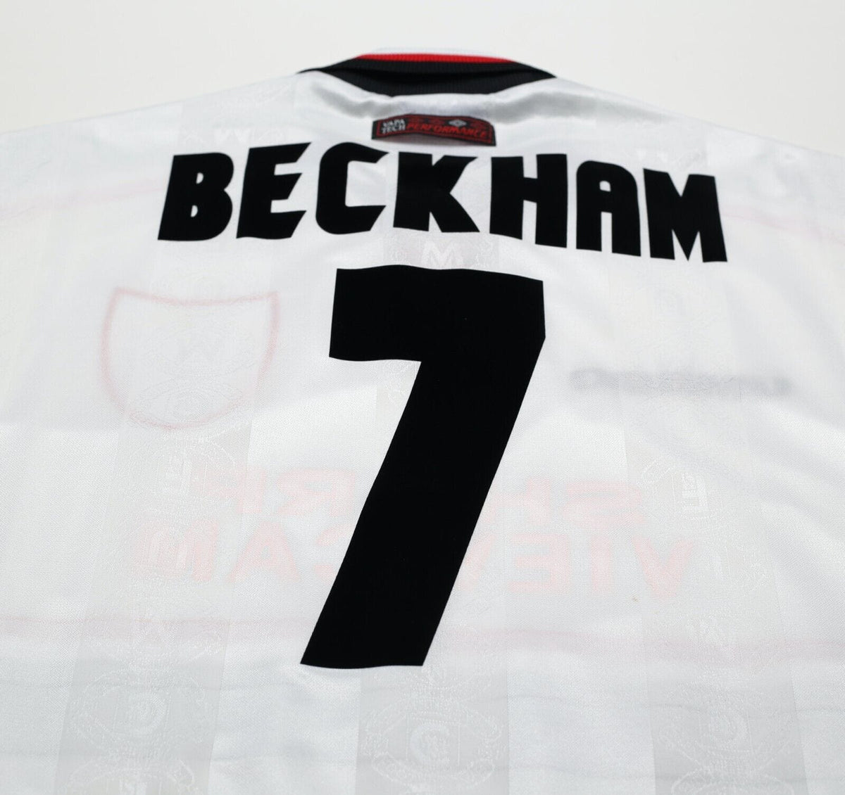 1997/99 BECKHAM #7 Manchester United Vintage Umbro Away Football Shirt (XL)
