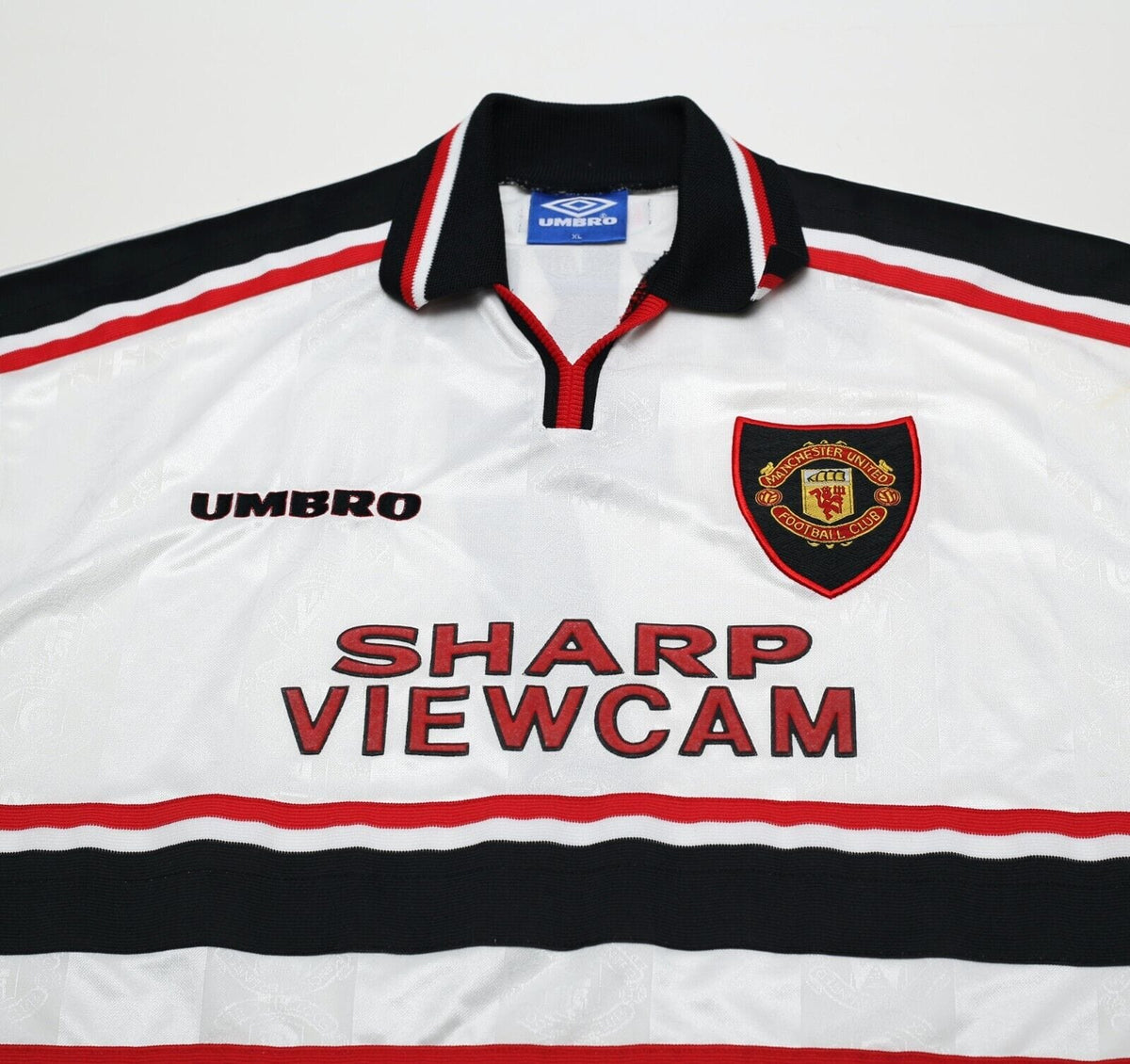 1997/99 BECKHAM #7 Manchester United Vintage Umbro Away Football Shirt (XL)