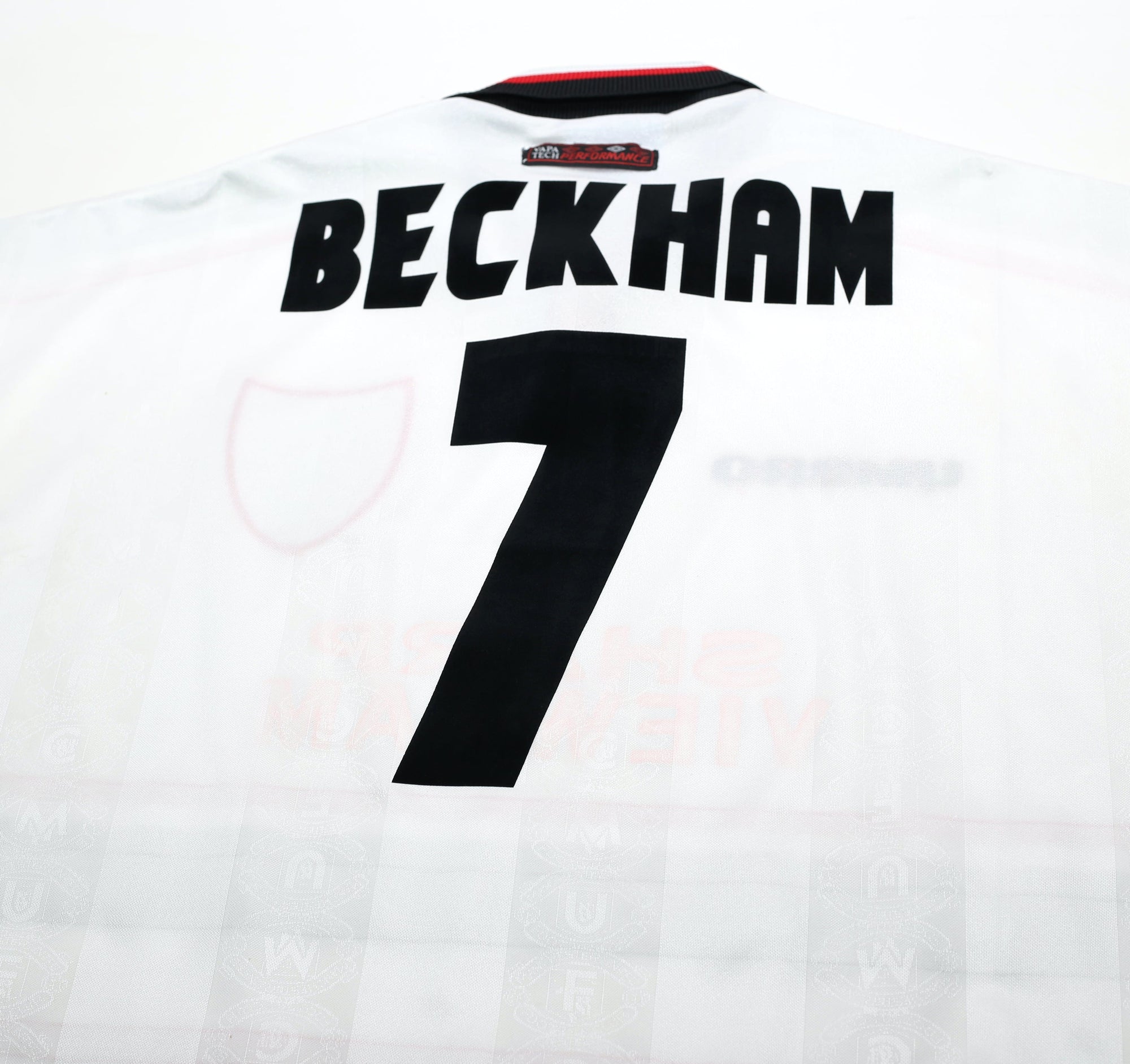 1997/99 BECKHAM #7 Manchester United Vintage Umbro Away Football Shirt (XXL)