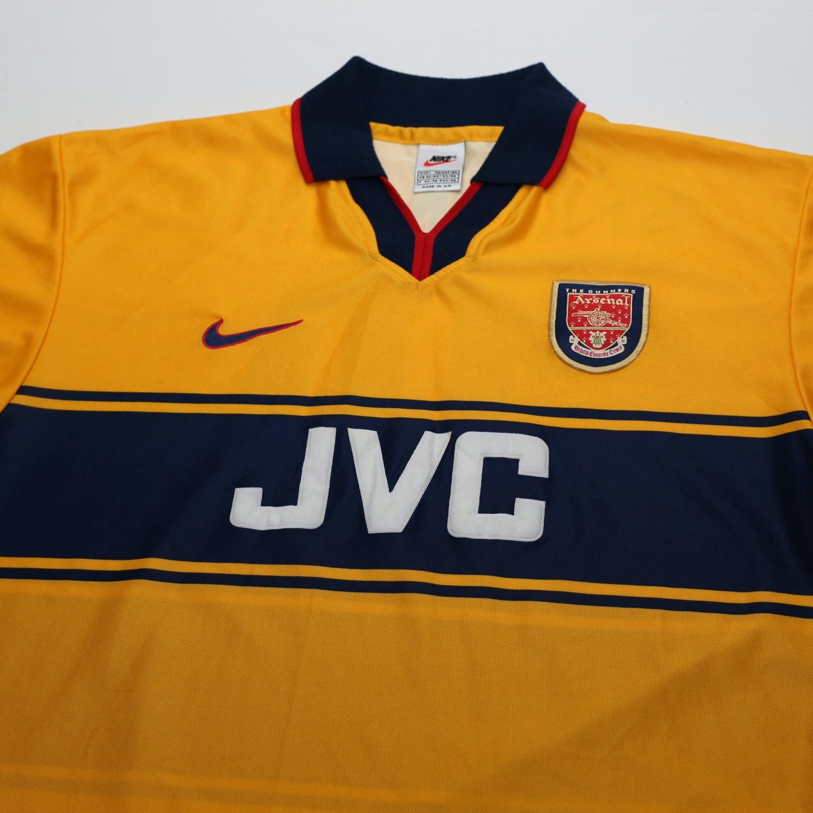 1997/99 Bergkamp #10 Arsenal Vintage Nike Away Football Shirt (L)