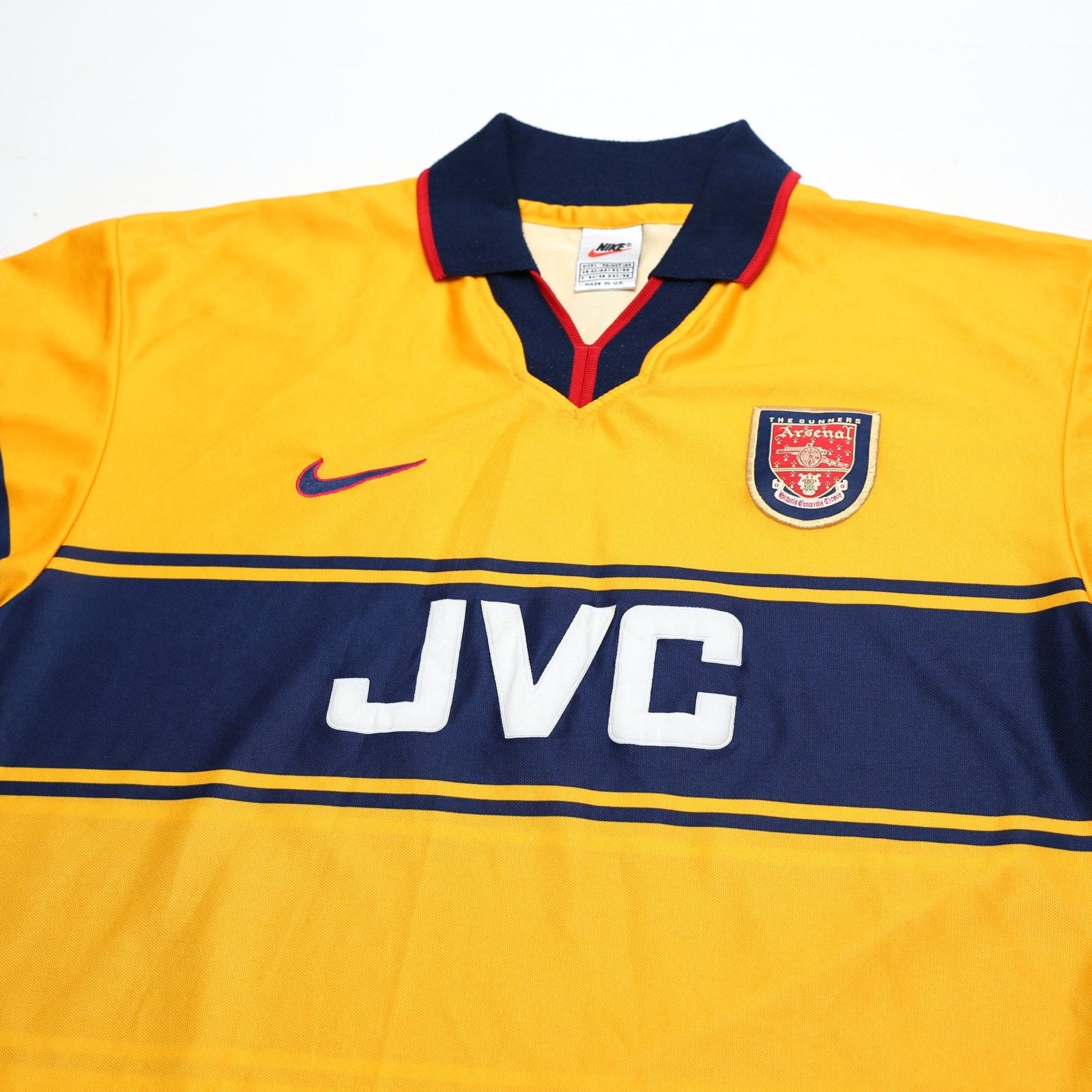 1997/99 Bergkamp #10 Arsenal Vintage Nike Away Football Shirt (L)