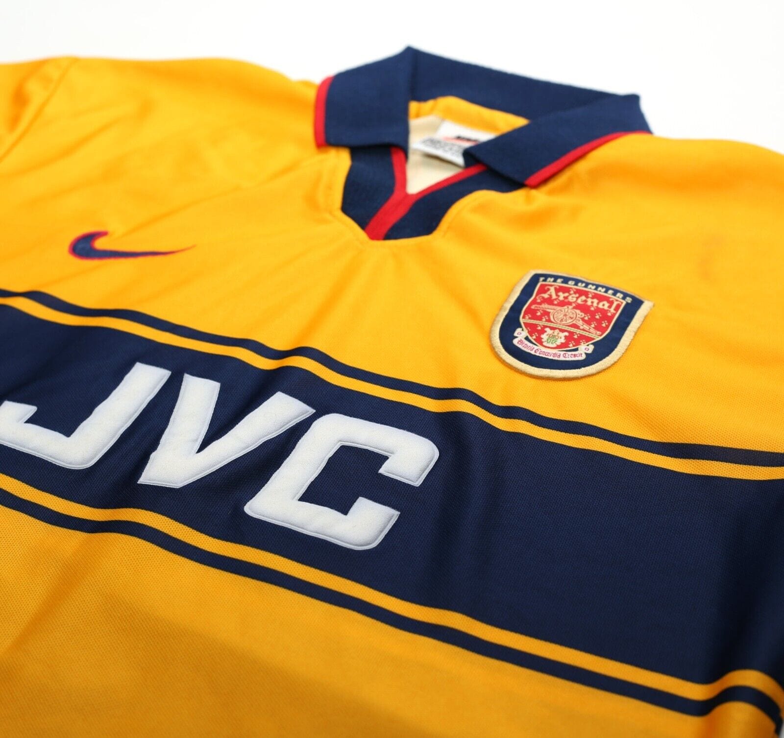 1997/99 BERGKAMP #10 Arsenal Vintage Nike Away Football Shirt (M)