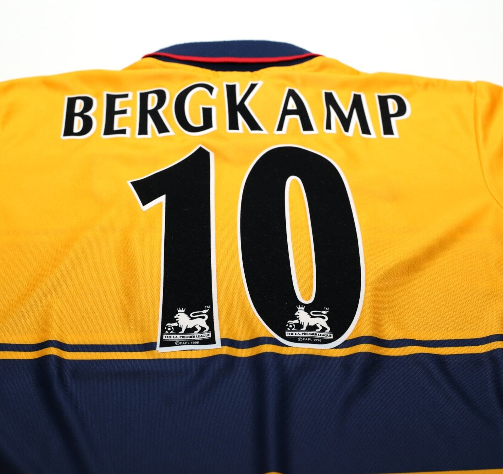 1997/99 BERGKAMP #10 Arsenal Vintage Nike Away Football Shirt (M)